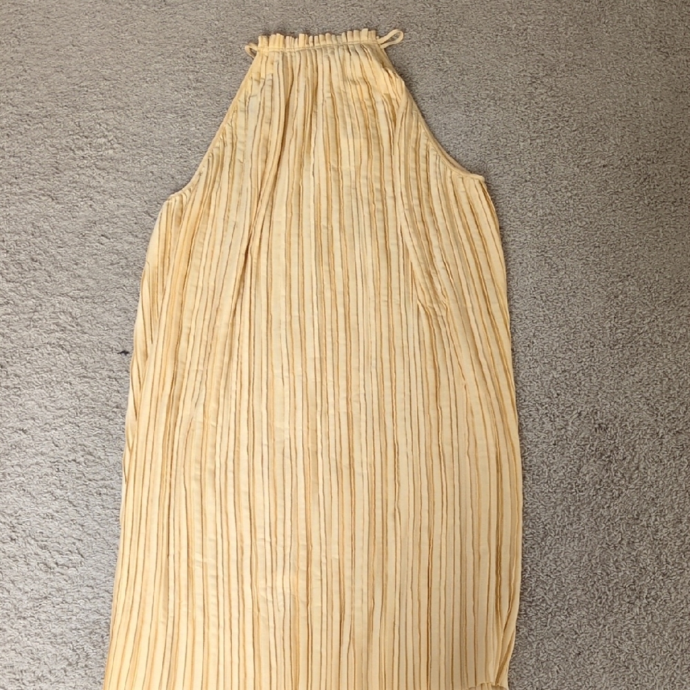 Banana Republic Pleated Halter Dress in Yellow